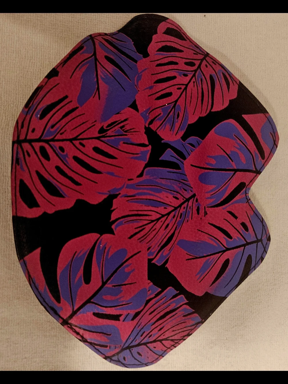 NYX Black Cosmetic Bag with Pink and Purple Leaf Print
